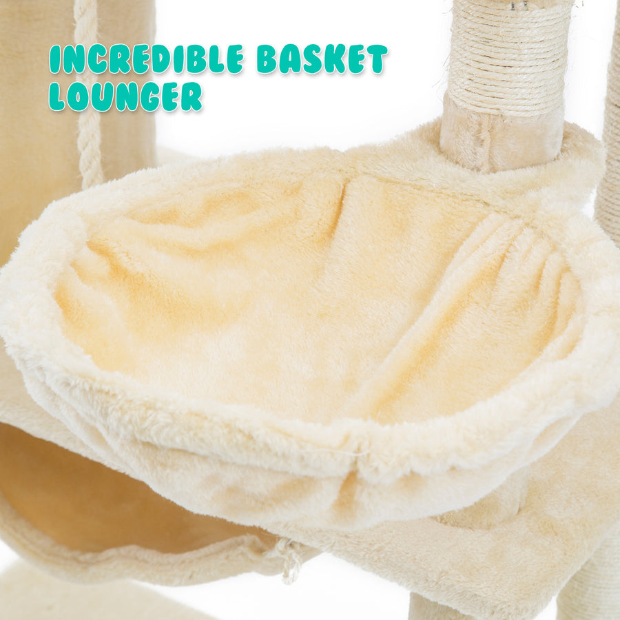140cm Cat Tree Scratcher MAPLE - BEIGE