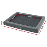 i.Pet Pet Bed Dog Cat Extra Large Calming Soft Sofa Cushion Egg Crate Washable Grey - Front View