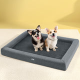 i.Pet Pet Bed Dog Cat Extra Large Calming Soft Sofa Cushion Egg Crate Washable Grey - Close-Up Angle