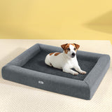 i.Pet Pet Bed Dog Cat Large Calming Soft Sofa Cushion Egg Crate Washable Grey - Close-Up Angle
