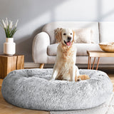 i.Pet Pet Bed Dog Cat 110cm Calming Extra Large Soft Plush Light Charcoal - Close-Up Angle