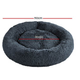 i.Pet Pet Bed Dog Cat 110cm Calming Extra Large Soft Plush Dark Grey - Front View