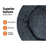 i.Pet Pet Bed Dog Cat 110cm Calming Extra Large Soft Plush Dark Grey - Top-Down View