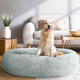 i.Pet Pet Bed Dog Cat 110cm Calming Extra Large Soft Plush Light Grey - Close-Up Angle