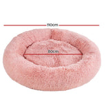 i.Pet Pet Bed Dog Cat 110cm Calming Extra Large Soft Plush Pink - Front View