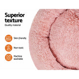 i.Pet Pet Bed Dog Cat 110cm Calming Extra Large Soft Plush Pink - Top-Down View
