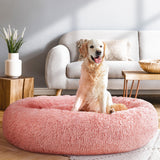 i.Pet Pet Bed Dog Cat 110cm Calming Extra Large Soft Plush Pink - Low Angle