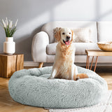 i.Pet Pet Bed Dog Cat 90cm Large Calming Soft Plush Light Grey - Close-Up Angle
