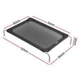 i.Pet Pet Dog Bed Elevated Trampoline Durable Raised Heavy Duty Large Dogs 90x137cm Black - Front View