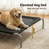 i.Pet Pet Dog Bed Elevated Trampoline Durable Raised Heavy Duty Large Dogs 90x137cm Black - Top-Down View
