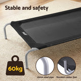 i.Pet Pet Dog Bed Elevated Trampoline Durable Raised Heavy Duty Large Dogs 90x137cm Black