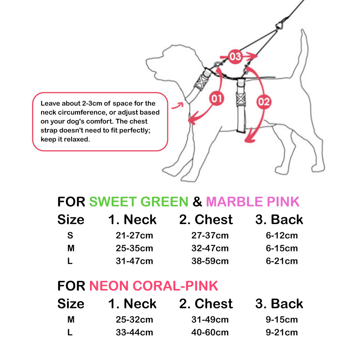 Double-Lined Straps Harness L - MARBLE PINK