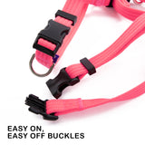 Double-Lined Straps Harness M - NEON CAROL-PINK - Rear View
