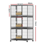 i.Pet Bird Cage Large Bird Cages Aviary Budgie Perch Cage Parrot Pet Stand Wheels - Front View