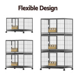 i.Pet Bird Cage Large Bird Cages Aviary Budgie Perch Cage Parrot Pet Stand Wheels - 45-Degree Angle