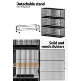 i.Pet Bird Cage 175cm Large Aviary - Rear View