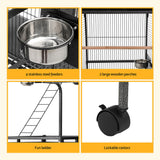 i.Pet Bird Cage Large Cages 155cm Parrot Aviary Stand-Alone Budgie Wheels Castor - Rear View