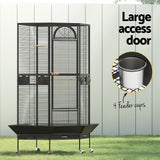 i.Pet Bird Cage Large Jumbo Aviary Budgie Perch Cage Parrot Stand Wheels Corner - Top-Down View