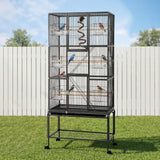 i.Pet 176cm 3-Tier Large Bird Cage Aviary with Ladder Parrot Budgie Wheels Black - Extra Image