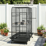 i.Pet Bird Cage Extra Large Aviary 185cm Pet Parrot Cage Castor Wheel Removable Divider - 45-Degree Angle