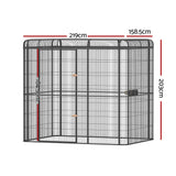 i.Pet Bird Cage Large Walk-in Aviary Budgie Perch Cage Parrot Pet Huge 203cm - Front View