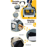 i.Pet Pet Carrier Soft Crate Dog Cat Travel 90x61CM Portable Foldable Car 2XL - Rear View