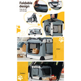 i.Pet Pet Carrier Soft Crate Dog Cat Travel 90x61CM Portable Foldable Car 2XL - Close-Up Angle
