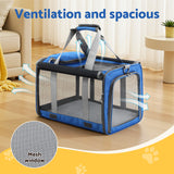 i.Pet Pet Carrier Bag Foldable Dog Cat Durable Crate Travel Cage Portable Car Kennel Blue - Top-Down View