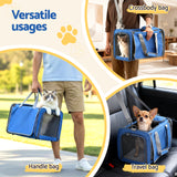 i.Pet Pet Carrier Bag Foldable Dog Cat Durable Crate Travel Cage Portable Car Kennel Blue - 45-Degree Angle