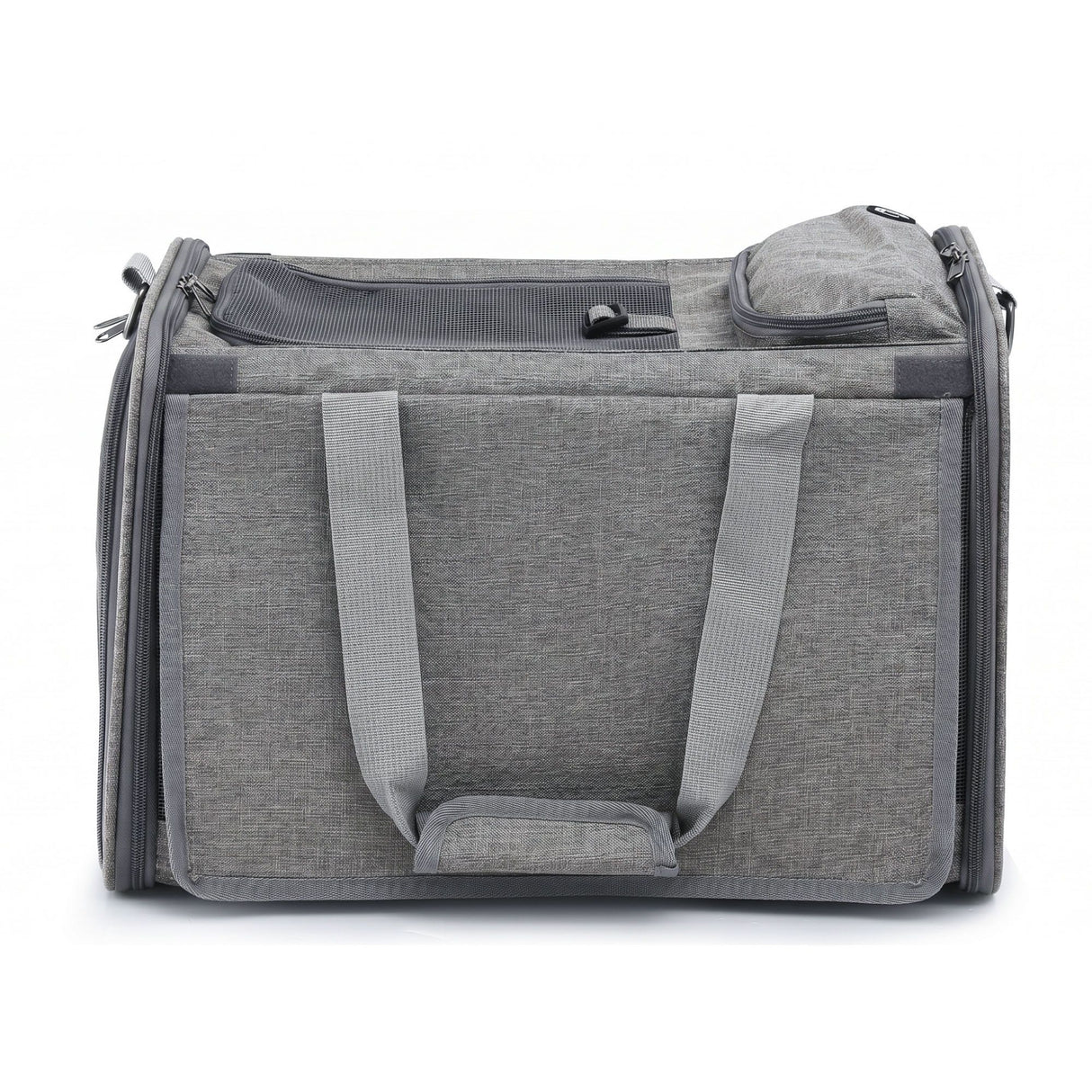 i.Pet Pet Carrier Bag Foldable Dog Cat Durable Crate Travel Cage Portable Car Kennel Grey