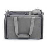 i.Pet Pet Carrier Bag Foldable Dog Cat Durable Crate Travel Cage Portable Car Kennel Grey - Side View