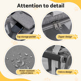 i.Pet Pet Carrier Bag Foldable Dog Cat Durable Crate Travel Cage Portable Car Kennel Grey - Close-Up Angle