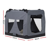 i.Pet Pet Carrier Soft Crate Dog Cat Travel 121x80CM Portable Foldable Car 4XL - Front View