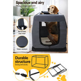 i.Pet Pet Carrier Soft Crate Dog Cat Travel 121x80CM Portable Foldable Car 4XL - 45-Degree Angle