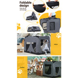 i.Pet Pet Carrier Soft Crate Dog Cat Travel 121x80CM Portable Foldable Car 4XL - Close-Up Angle