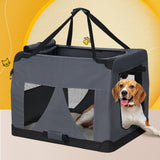 i.Pet Pet Carrier Soft Crate Dog Cat Travel 121x80CM Portable Foldable Car 4XL - Low Angle