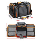 i.Pet Pet Carrier Bag Foldable Expandable Dog Cat Travel Cage Portable Car Kennel - Front View