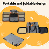 i.Pet Pet Carrier Bag Foldable Expandable Dog Cat Travel Cage Portable Car Kennel - Rear View