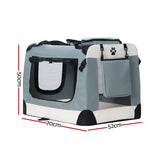 i.Pet Pet Carrier Soft Crate Dog Cat Travel 70x52CM Portable Foldable Car Large - Front View