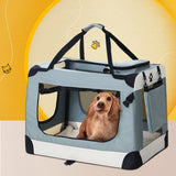 i.Pet Pet Carrier Soft Crate Dog Cat Travel 70x52CM Portable Foldable Car Large - Low Angle