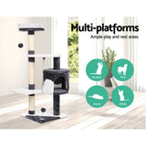 i.Pet Cat Tree 112cm Tower Scratching Post Scratcher Wood Condo House Furniture - Side View