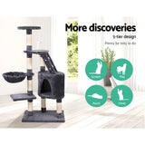 i.Pet Cat Tree 120cm Tower Scratching Post Scratcher Wood Condo House Bed Toys - Side View
