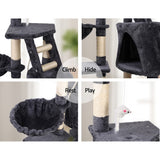 i.Pet Cat Tree 120cm Tower Scratching Post Scratcher Wood Condo House Bed Toys - 45-Degree Angle