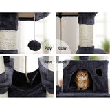 i.Pet Cat Tree 145cm Tower Scratching Post Scratcher Wood Condo House Large Bed - Rear View