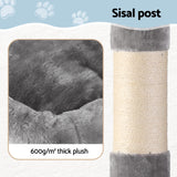 i.Pet Cat Tree 145cm Tower Scratching Post Trees Scratcher Condo House Light Grey - Rear View