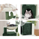 i.Pet Cat Tree 78cm Scratching Post Tower Scratcher Wood Condo House Bed Toys Green - Rear View