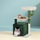 i.Pet Cat Tree 78cm Scratching Post Tower Scratcher Wood Condo House Bed Toys Green - Close-Up Angle