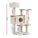i.Pet Cat Tree 90cm Scratching Post Tower Scratcher Wood Condo House Bed Trees, image 2