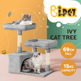 i.Pet Cat Tree 69cm Scratching Post Tower Scratcher Wood Condo House Bed Trees - Side View
