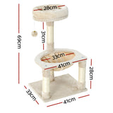 i.Pet Cat Tree 69cm Scratching Post Tower Scratcher Wood Condo Toys House Bed - Front View